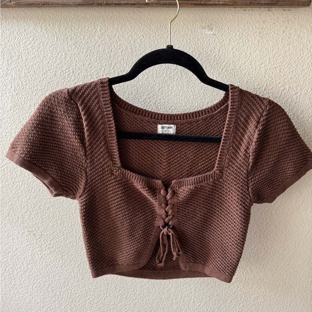 Cotton On Chocolate Knit Crop Top